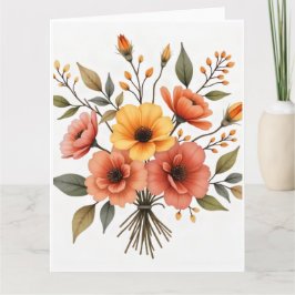 Tarjeta de ramo de flores de otoño