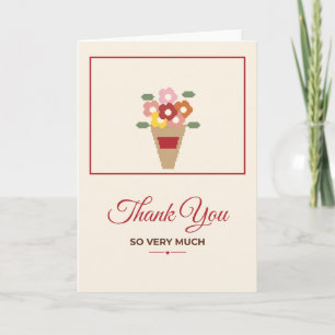 Tarjeta de ramo de flores de píxeles Gracias Total