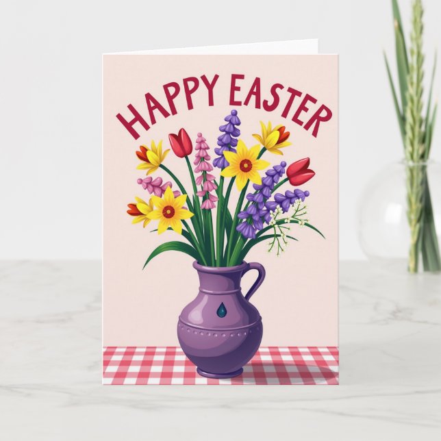 Tarjeta de ramo de flores de primavera (Anverso)