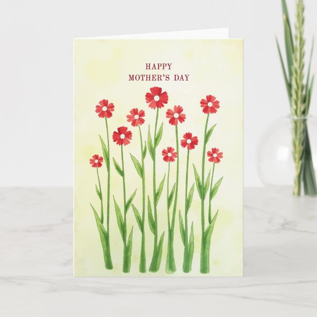 Tarjeta de ramo de flores del día de la madre (Anverso)