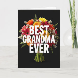 Tarjeta de ramo de flores Mejor Abuela del Mundo