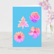 Tarjeta de ramo de flores pastel