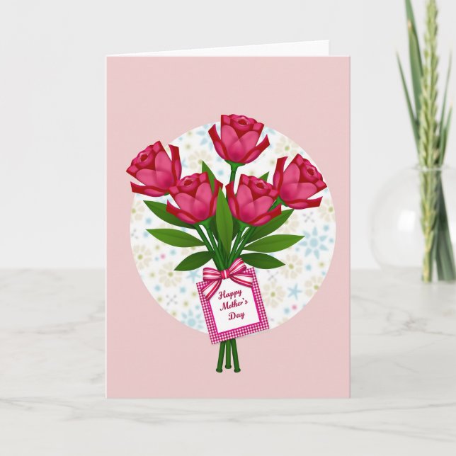 Tarjeta de ramo de flores pastel (Anverso)