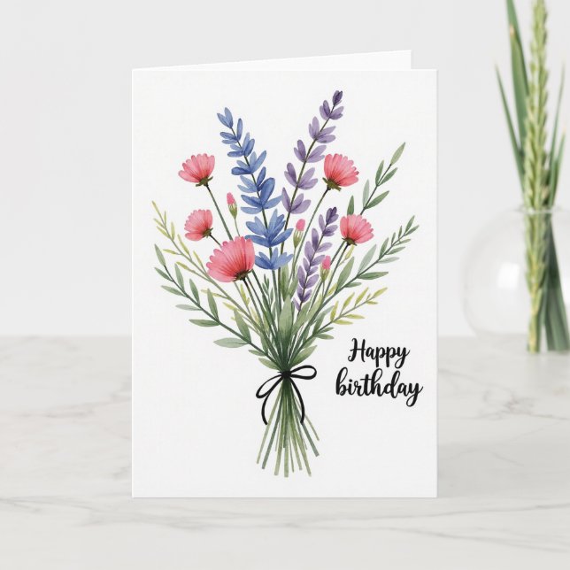 Tarjeta de ramo de flores silvestres dulces (Anverso)