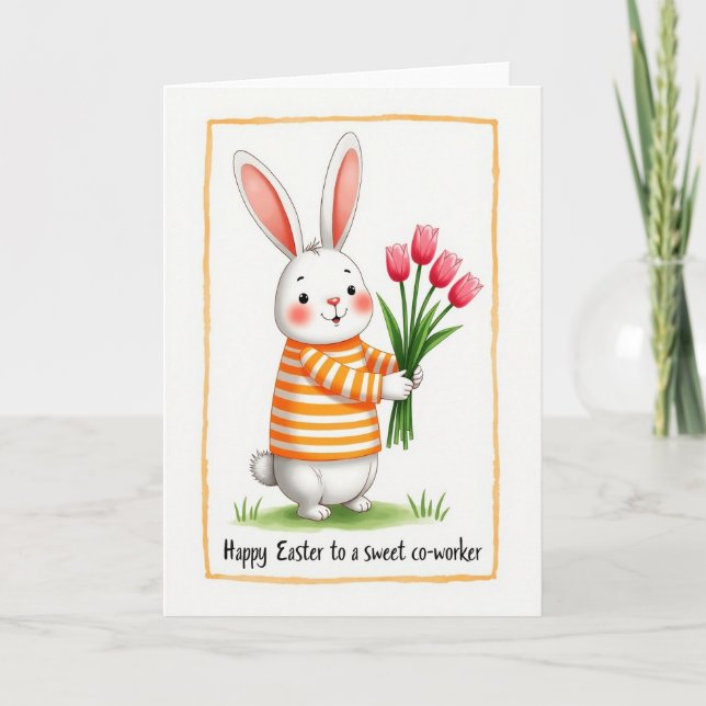 Tarjeta de ramo de lagomorfo feliz (Anverso)
