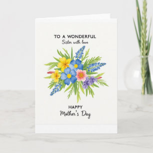 Tarjeta de ramo de primavera para hermana