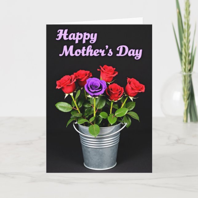 Tarjeta de ramo de rosas de terciopelo (Anverso)
