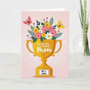 Tarjeta de ramo de trofeo No 1 Mama