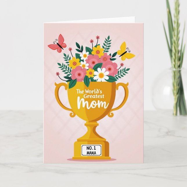 Tarjeta de ramo de trofeo No 1 Mama (Anverso)