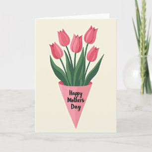 Tarjeta de ramo de tulipanes a rayas