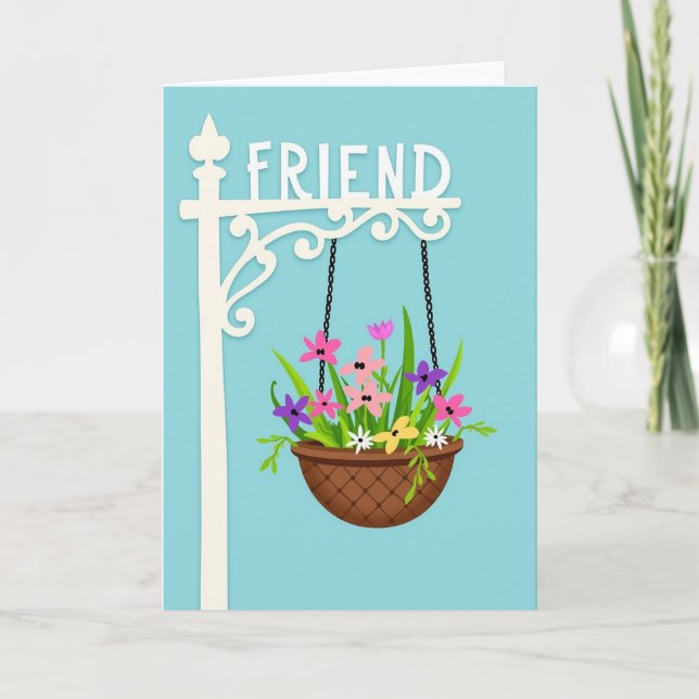 Tarjeta de ramo del día de la madre para amiga (Anverso)