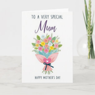 Tarjeta de ramo floral a rayas