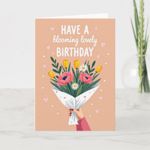 Tarjeta de ramo floral de celebración