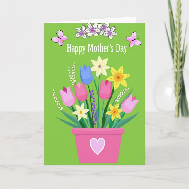 Tarjeta de ramo floral de corazón (Anverso)