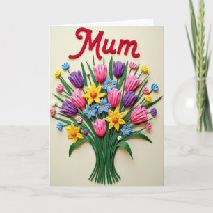 Tarjeta de Ramo Floral de Terciopelo