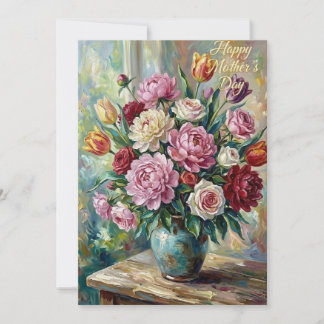 Tarjeta de ramo floral del Día de la Madre feliz