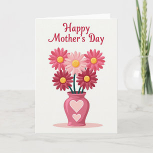 Tarjeta de ramo floral rosado