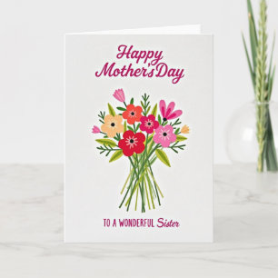 Tarjeta de ramo gráfico para la mamá más dulce