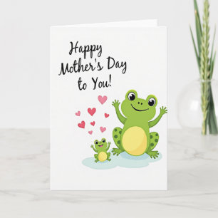 Tarjeta de rana del día de las madres amorosas