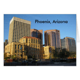 Tarjeta de rascacielos de viaje de Phoenix Arizona
