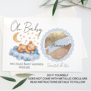 Tarjeta de rascar DIY para Baby Shower de Luna de