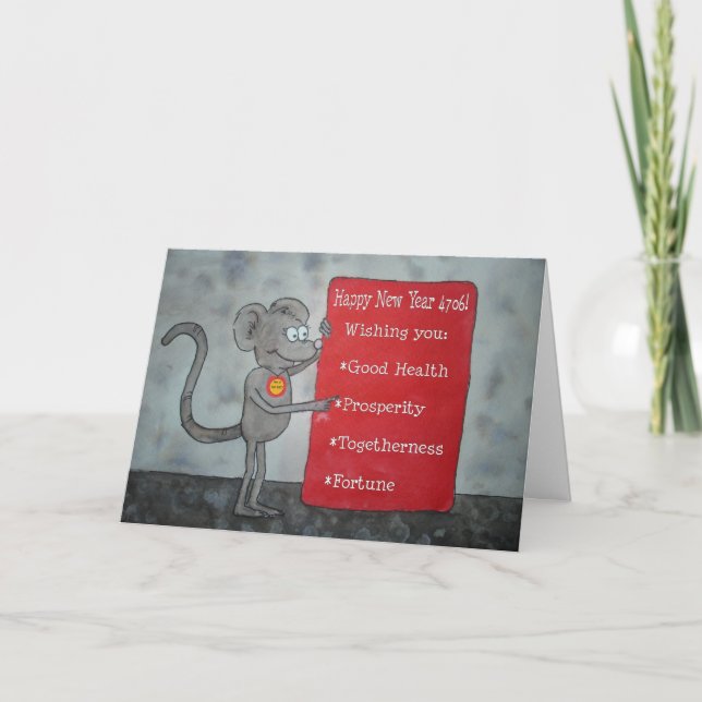 Tarjeta de rata del Año Nuevo Lunar Año Chino (Anverso)