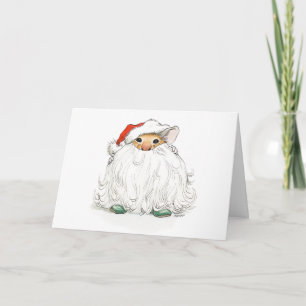 Tarjeta de ratón con barba de Santa