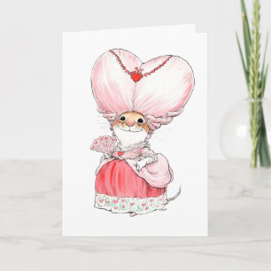 Tarjeta de Ratón de San Valentín Rococó