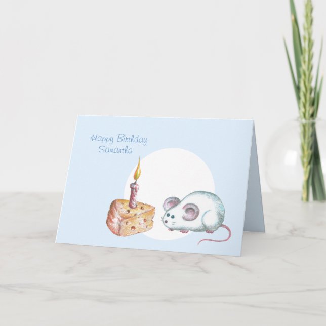 Tarjeta de ratón Feliz Cumpleaños (Anverso)