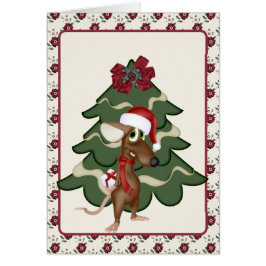 Tarjeta de ratón para navidades