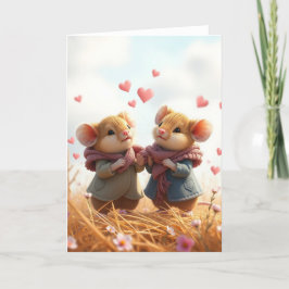 Tarjeta de ratón romántica