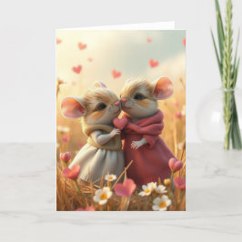 Tarjeta de ratón romántica