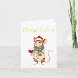 Tarjeta de ratones para navidades
