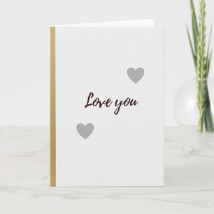 Tarjeta de raya dorada Love You Hearts
