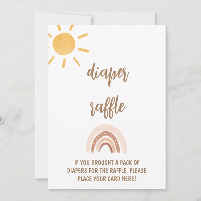 Tarjeta de rayado de pañales Sunshine Baby Shower (Anverso)
