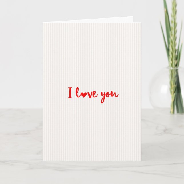 Tarjeta de rayas con Simple I Love You (Anverso)