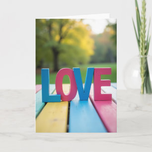 Tarjeta de rayas de amor romántico