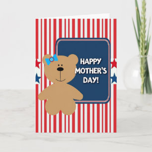 Tarjeta de Rayas del Día de las Madres Floral