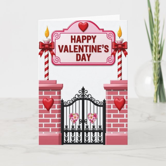 Tarjeta de rayas del Día de San Valentín (Anverso)
