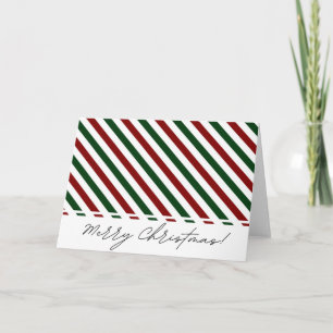 Tarjeta de rayas navideñas de personalizable Merry