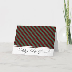 Tarjeta de rayas navideñas de personalizable Merry