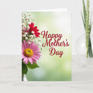 Tarjeta de rayas para el día de la madre en primav