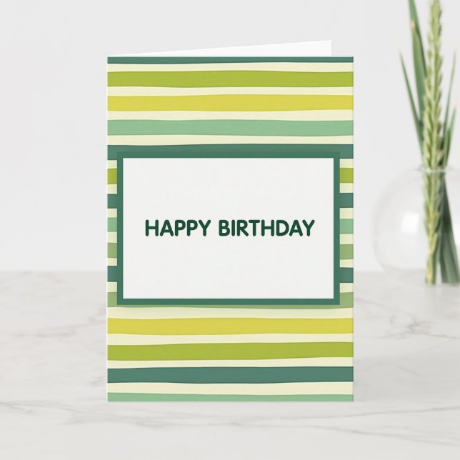 Tarjeta de rayas verdes alegres (Anverso)