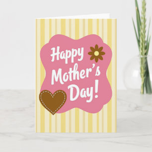 Tarjeta de rayas vintage para el día de la madre
