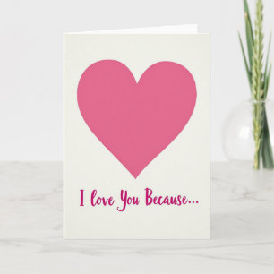 Tarjeta de razones sinceras por las que te amo