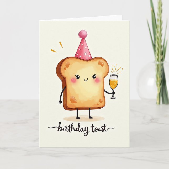 Tarjeta de rebanada de pan de cumpleaños dulce (Anverso)