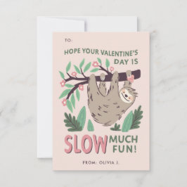 Tarjeta de recambio Sloth Classroom Valentine