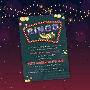 tarjeta de recaudación de fondos BINGO fiesta dive