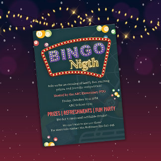 tarjeta de recaudación de fondos BINGO fiesta dive