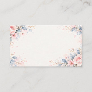 TARJETA DE RECEPCIÓN 水彩フラワー 結婚式用エンクロージャーカード|ダスティブルー&くすみピンク